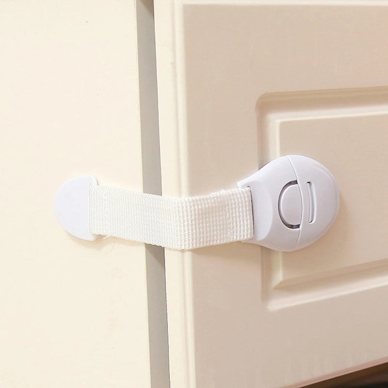 Pack of 3 Child Safety Ribbon Lock – Adjustable Cabinet & Drawer Lock | Baby Proof Multi-Purpose Lock