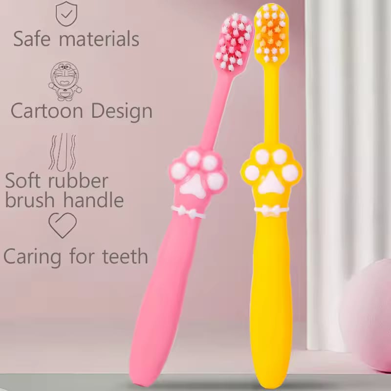 Kids Cartoon Cat Claw Toothbrush – Soft Bristle Baby Toothbrush with Cute Design