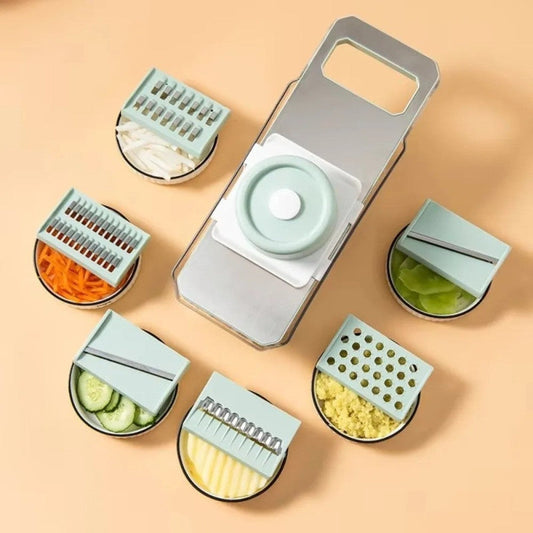 5-in-1 Vegetable Slicer with Drainer – Multi-Function Cutter & Chopper Box