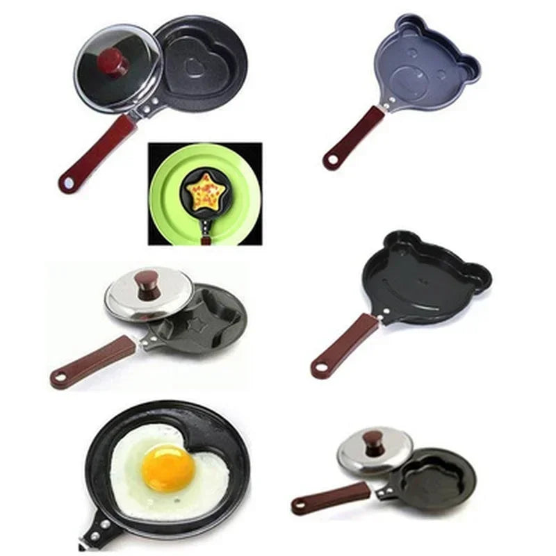 Mini Nonstick Egg Frying Pan – Cute Shape Omelette & Pancake Maker | Heart, Star & Cartoon Design Pan