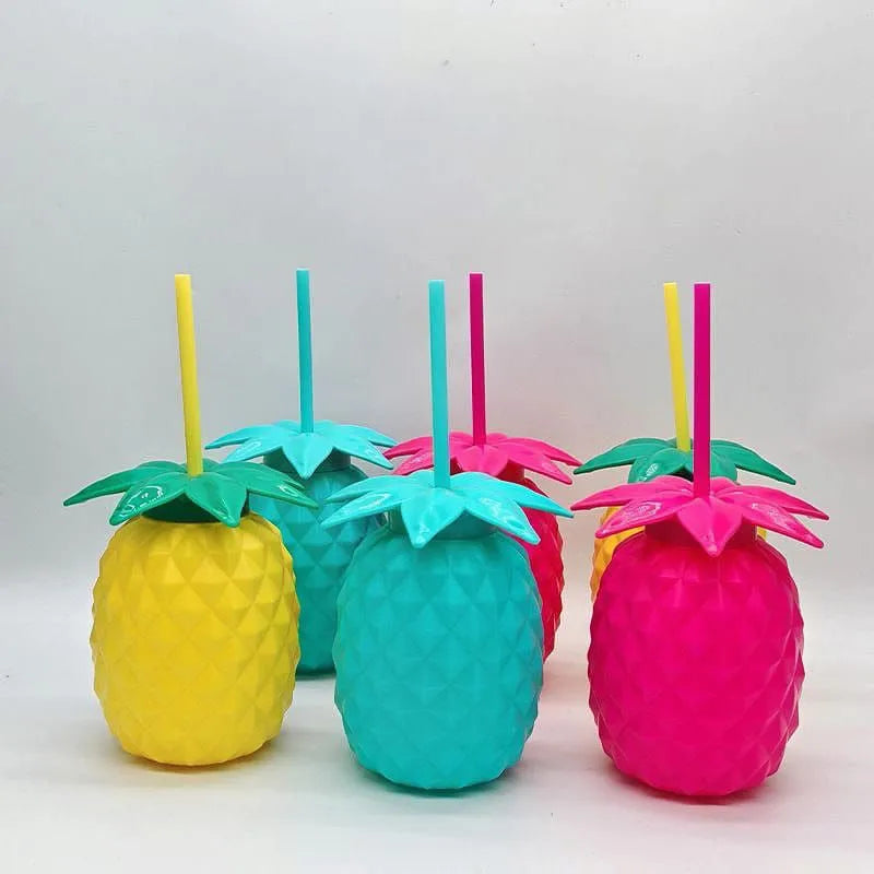 Pack of 2 Tango Fruit Tumbler – Pineapple Style Straw Cup (Cute Summer Drink Cup)