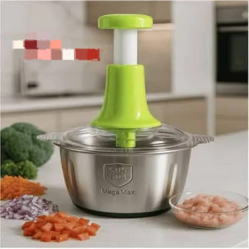 2L Manual Hand Push Chopper – Stainless Steel Meat & Vegetable Cutter