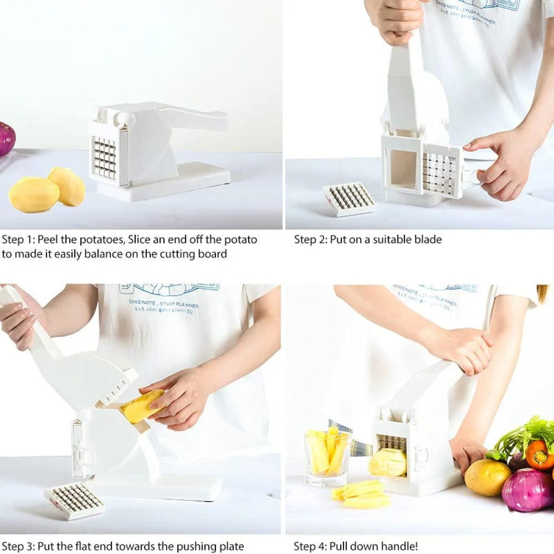Manual Potato Slicer Cutter – Multi-Function Vegetable Chopper (French Fries Maker)