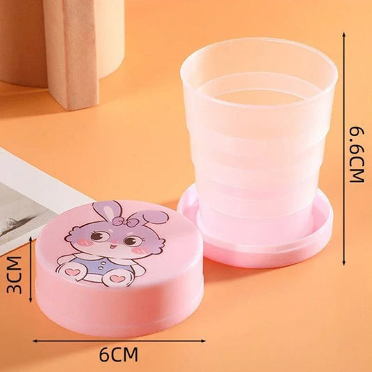 Pack of 2 Magic Glass – Collapsible Foldable Kids Cup with Lid (Portable & Cute Design)