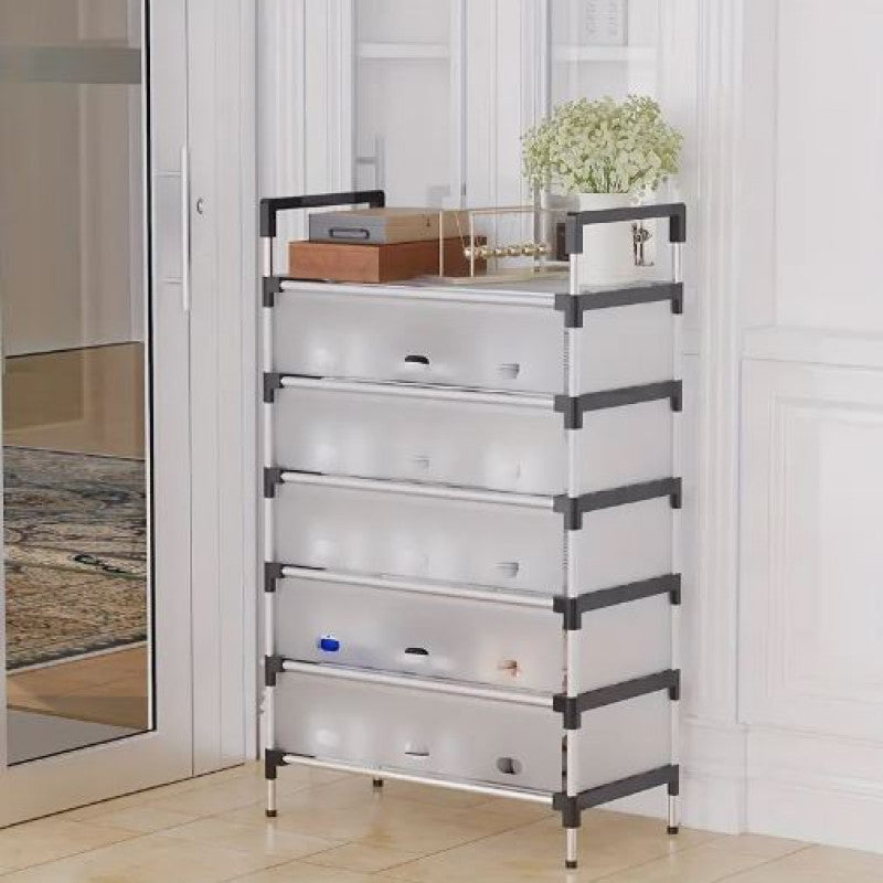 Dust Proof 6 Layer Shoe Rack – Multi-Tier Covered Shoe Organizer Cabinet