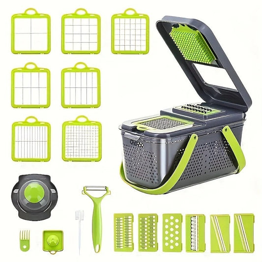 22 in 1 Mandoline Vegetable Chopper – Multi Cutter, Slicer & Grater | Kitchen Food Processor