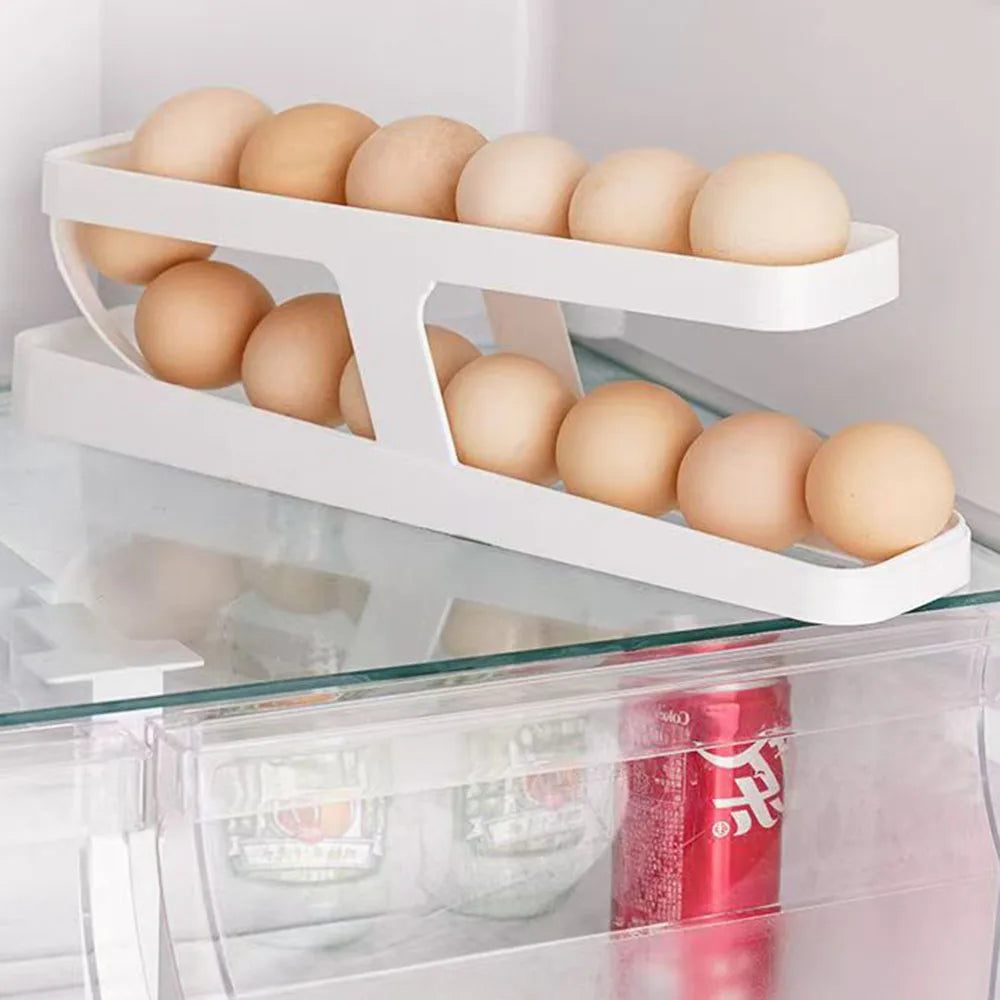 2 Layer Egg Storage Box – Fridge Egg Organizer Tray | Space Saving Egg Holder Container