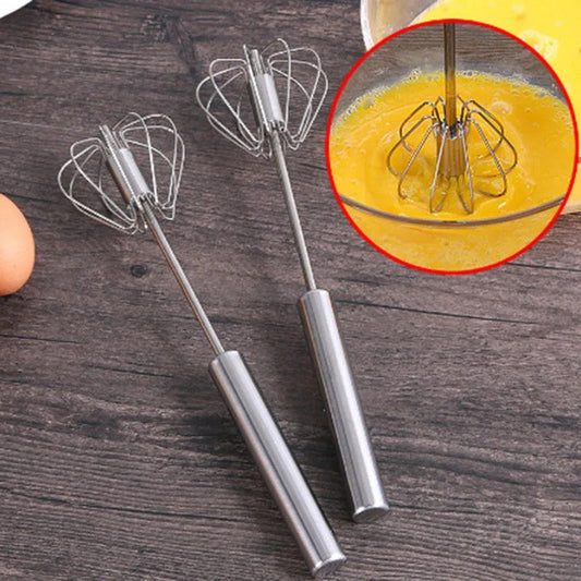 Manual Egg Beater – Stainless Steel Hand Whisk | Semi Automatic Push Whisk for Eggs, Cream & Batter