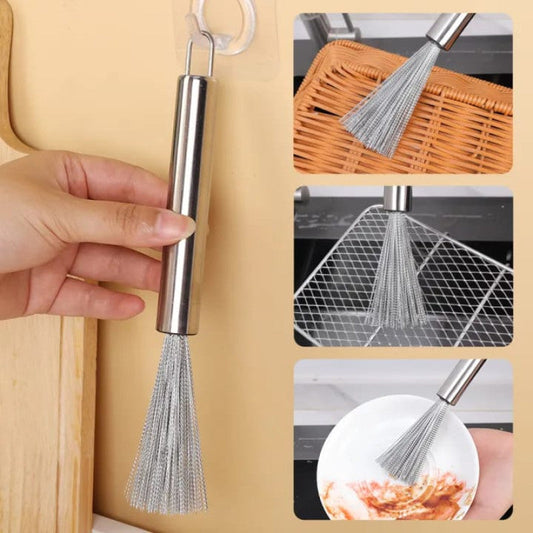 Pack of 2 Stainless Steel Wire Dish Cleaner Brush – Heavy Duty Kitchen Scrubber