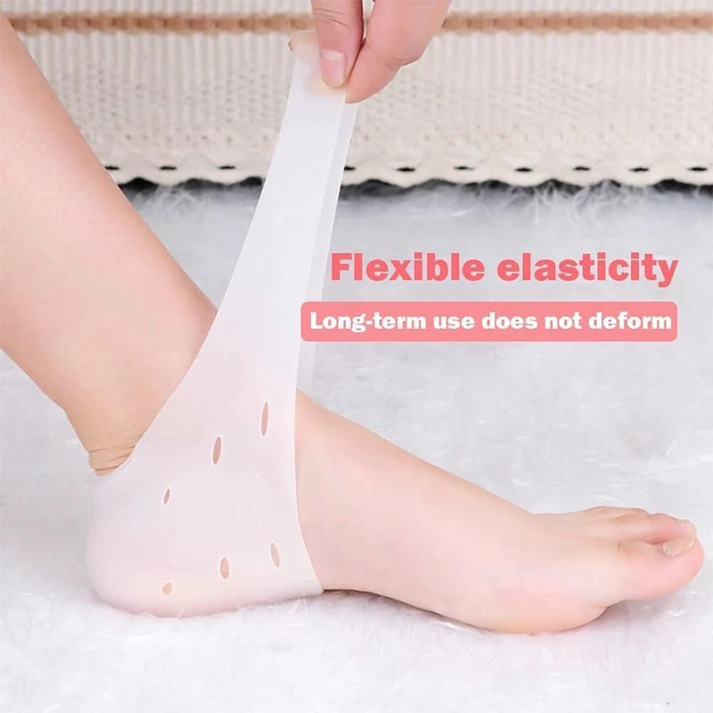 Pack of 2 Half Heel Protector – Silicone Gel Heel Cushion Sleeve for Cracked Heels & Pain Relief