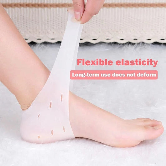 Pack of 2 Half Heel Protector – Silicone Gel Heel Cushion Sleeve for Cracked Heels & Pain Relief