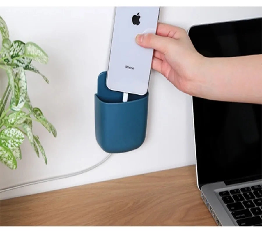 Pack of 2 Wall Mounted U Mobile Holder – Multi-Purpose Storage Pocket Organizer