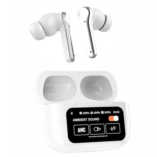 A9 Smart Tactile Wireless Earbuds – Touch Screen Display, Noise Reduction & Bluetooth
