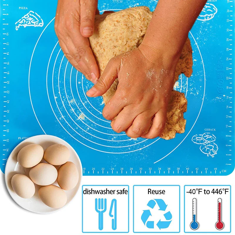 Roti Making Silicone Mat – Non Stick Dough Rolling Board | Anti Slip Baking & Kneading Mat (Measured Design)