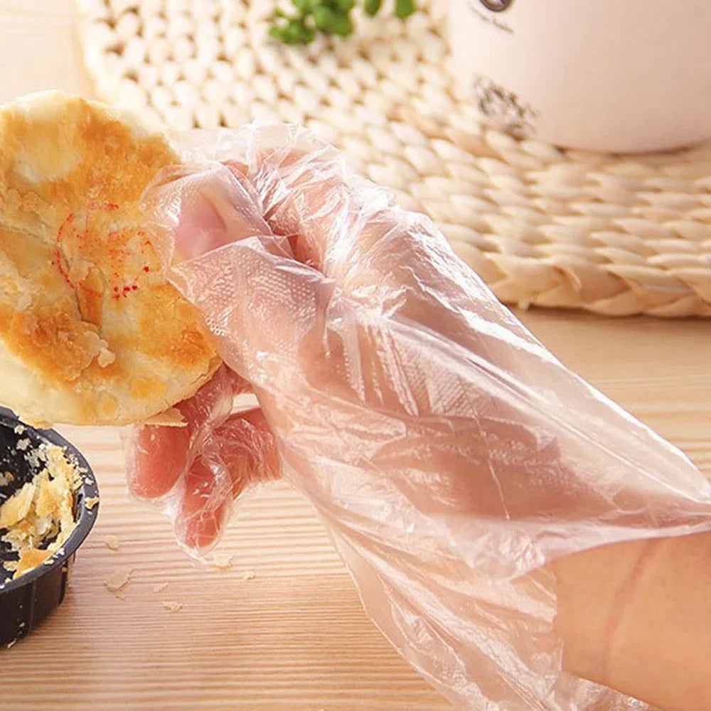 Pack of 2 Disposable Plastic Gloves (100 Pcs) – Hygienic Food Handling & Cleaning Gloves