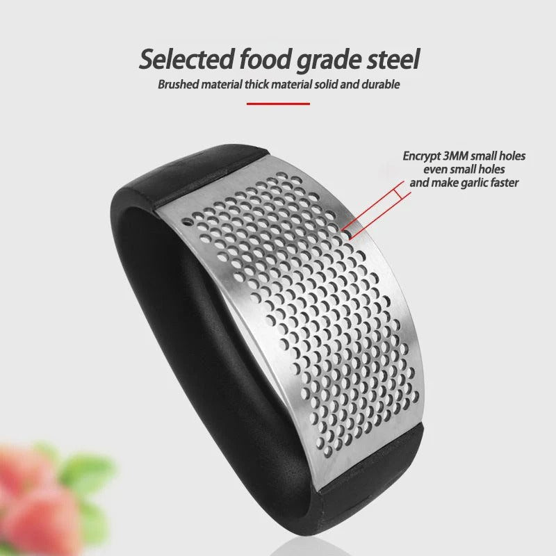 Garlic Press Crusher – Stainless Steel Garlic Mincer | Easy Grip Ginger & Garlic Crusher Tool