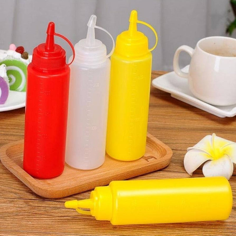 Ketchup Red & Yellow Squeeze Bottles (Pack of 2) – Leakproof Sauce Dispenser Set