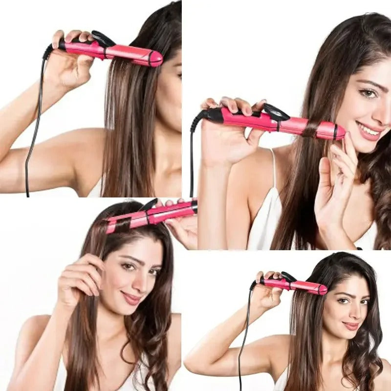 Nova 2 in 1 Hair Straightener & Curler – Professional Styling Iron (Fast Heat, Ceramic Plates)