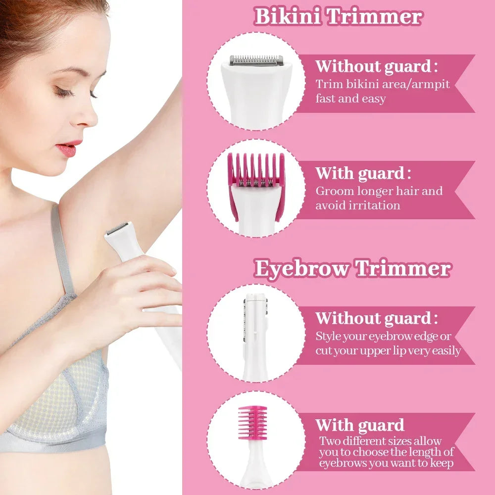5 in 1 Ladies Electric Trimmer – Veet Style Waterproof Hair Removal Kit