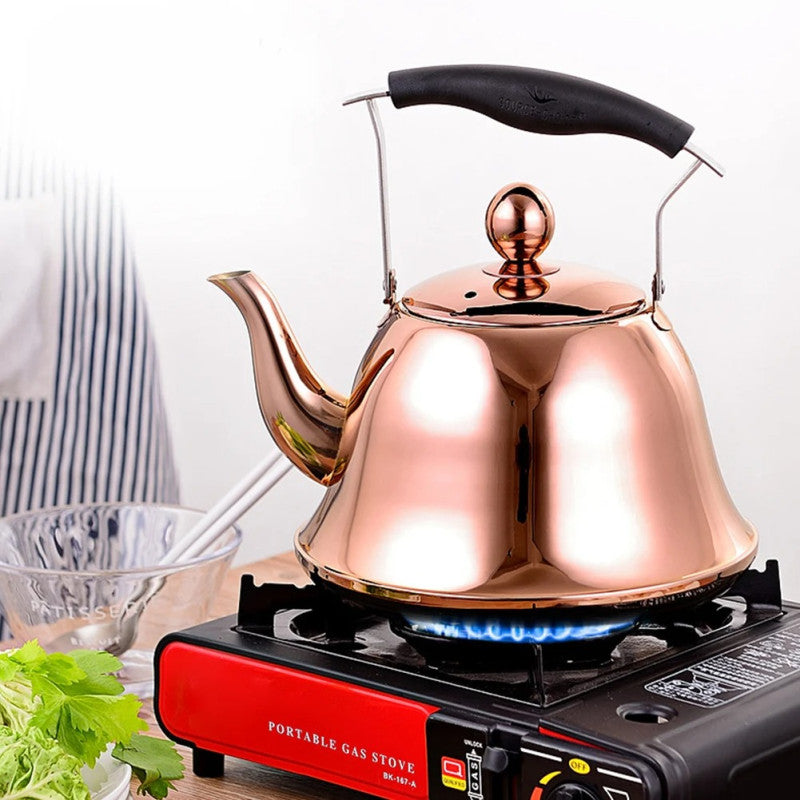 Stainless Steel Tea Kettle – Premium Golden Teapot for Kitchen & Tea Lovers