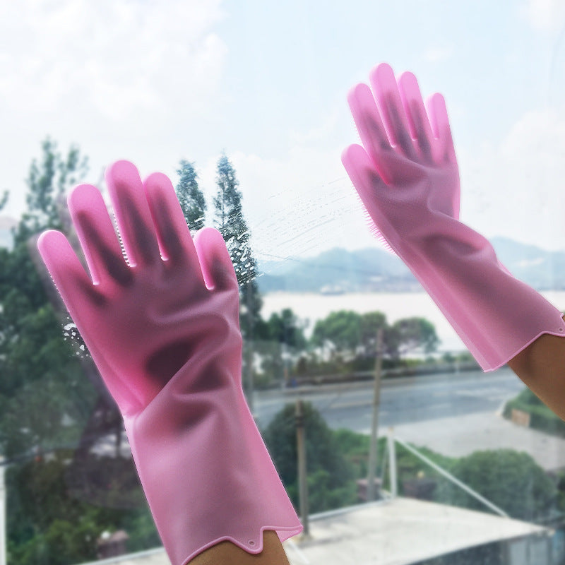 Silicone Washing Gloves – Multi Purpose Cleaning & Dishwashing Gloves with Scrubber