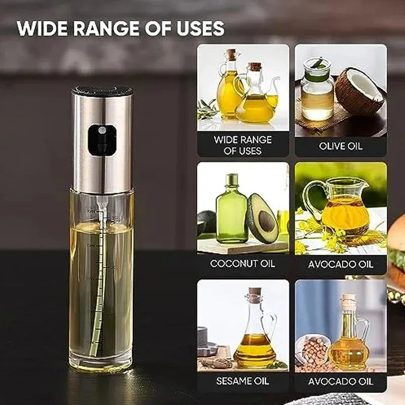Oil Spray Bottle – Refillable Cooking Oil Sprayer | Kitchen BBQ Olive Oil Dispenser