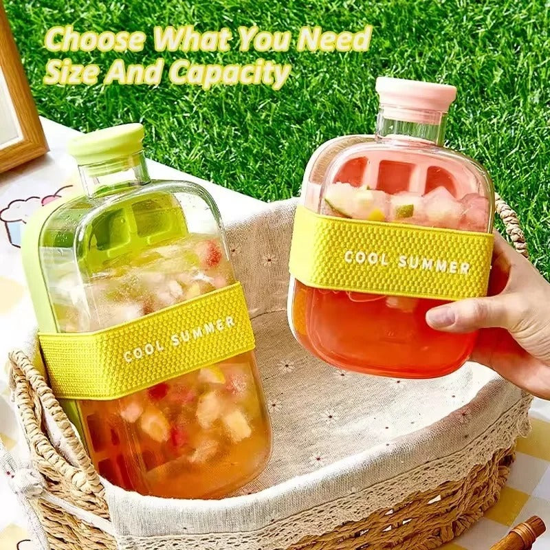 Cool Ice Cube Bottle 800ML – Built-in Ice Mold Water Bottle