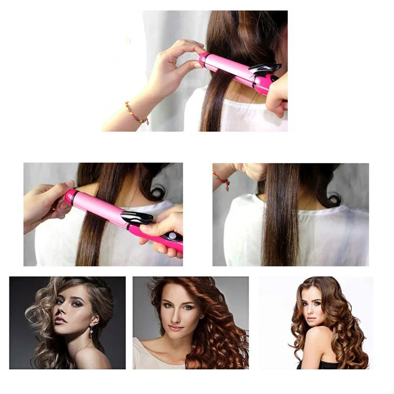 Nova 2 in 1 Hair Straightener & Curler – Professional Styling Iron (Fast Heat, Ceramic Plates)