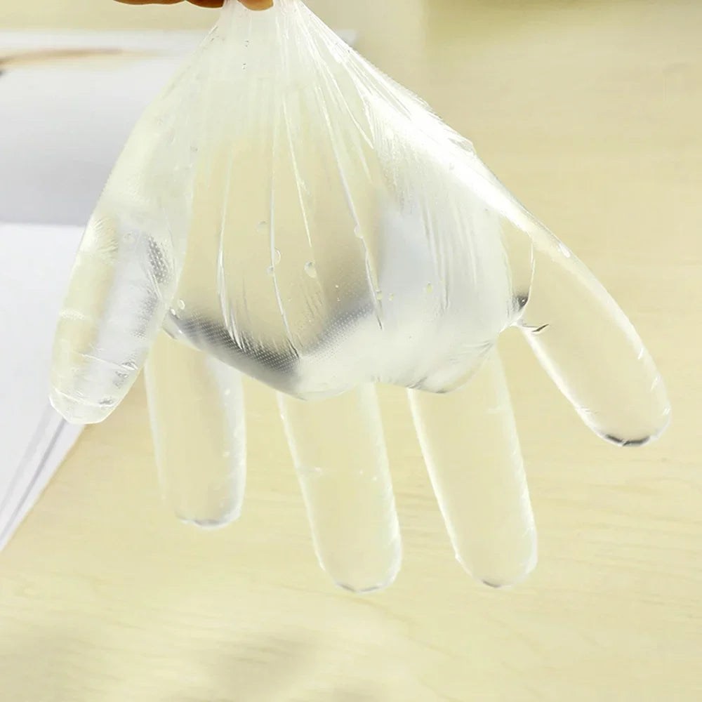 Pack of 2 Disposable Plastic Gloves (100 Pcs) – Hygienic Food Handling & Cleaning Gloves