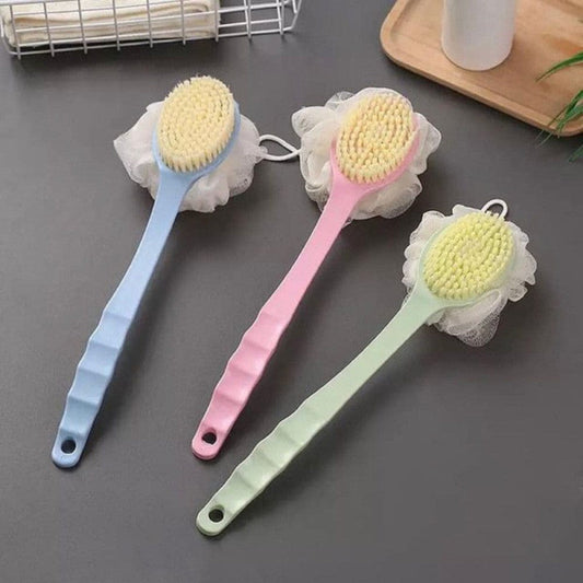 Bath Stick Loofah with Long Handle – 2 in 1 Body Scrubber & Shower Brush