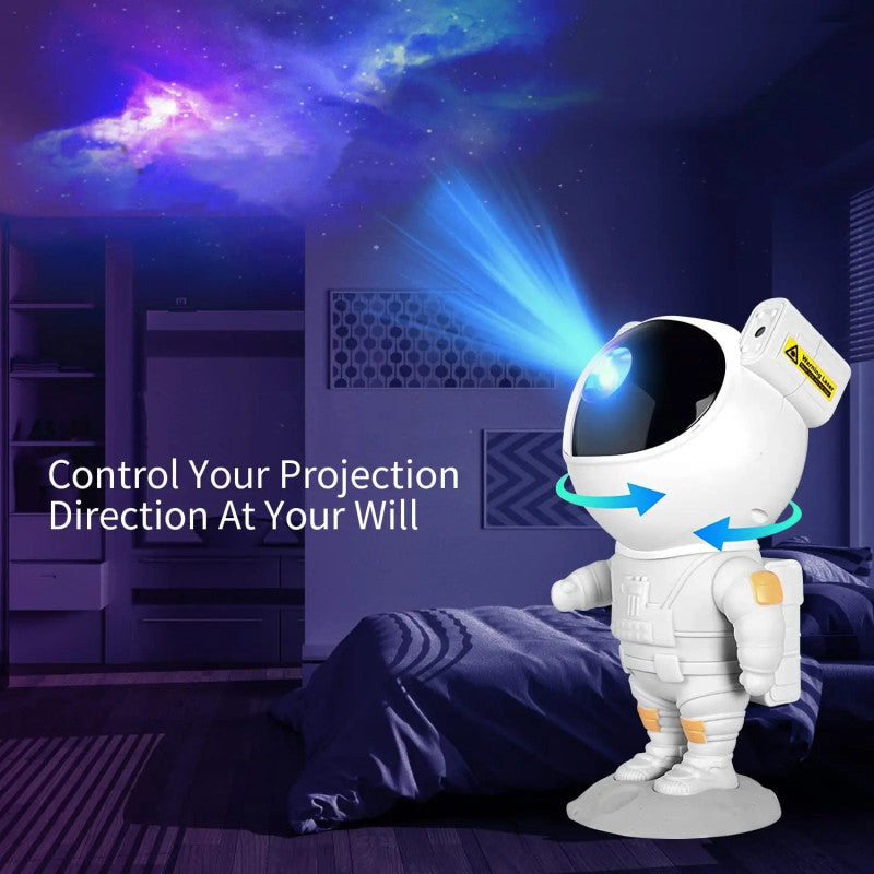LED Astronaut Galaxy Projector Lamp – Rotating Star Night Light with Adjustable Projection