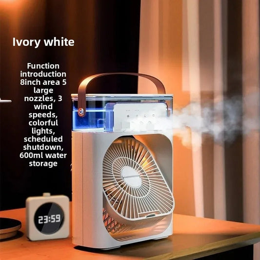 Mini Cooling Fan with Water Tank – Portable Air Cooler | Humidifier Fan with LED Light