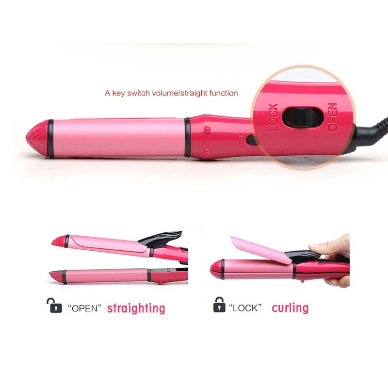 Nova 2 in 1 Hair Straightener & Curler – Professional Styling Iron (Fast Heat, Ceramic Plates)