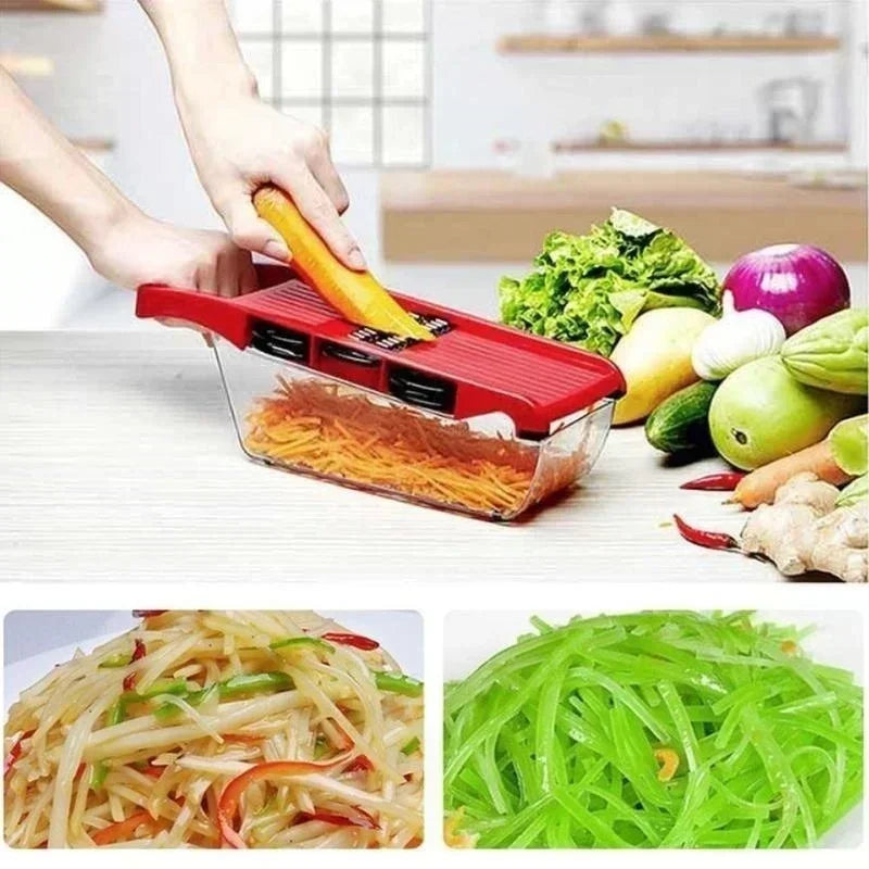 10 in 1 Mandoline Vegetable Chopper & Slicer – Multi Blade Kitchen Cutter with Storage Box