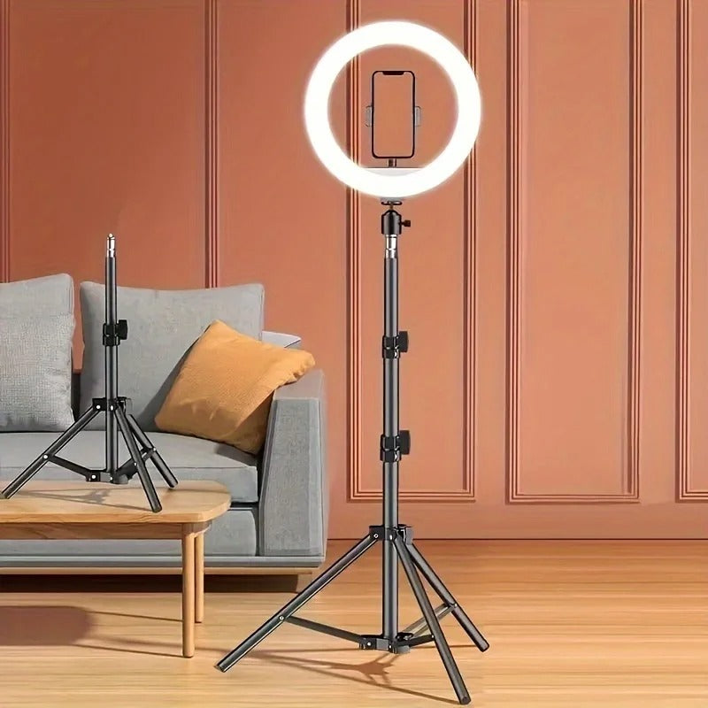 LED Ring Light with Stand – Adjustable Tripod Light for Makeup, TikTok & YouTube