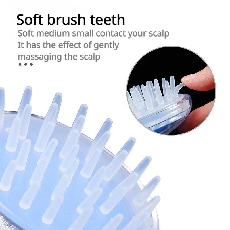 Pack of 2 Silicone Shampoo Brush – Scalp Massager & Deep Cleaning Hair Brush (Soft Grip)