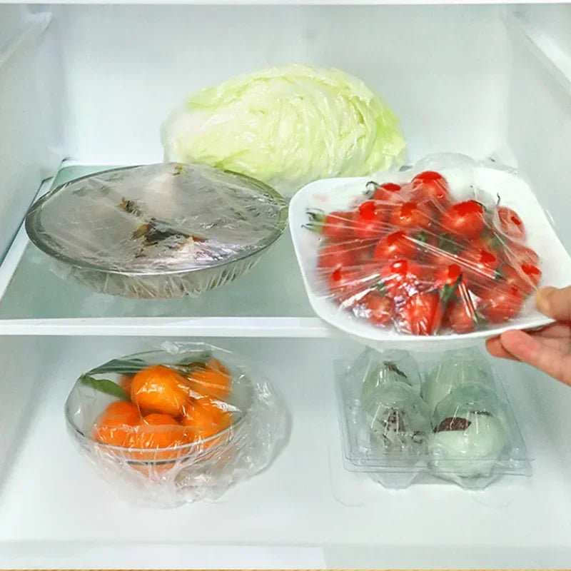 Elastic Food Covers (Disposable/Reusable) – Stretchable Bowl & Plate Covers | Kitchen Food Wrap Set