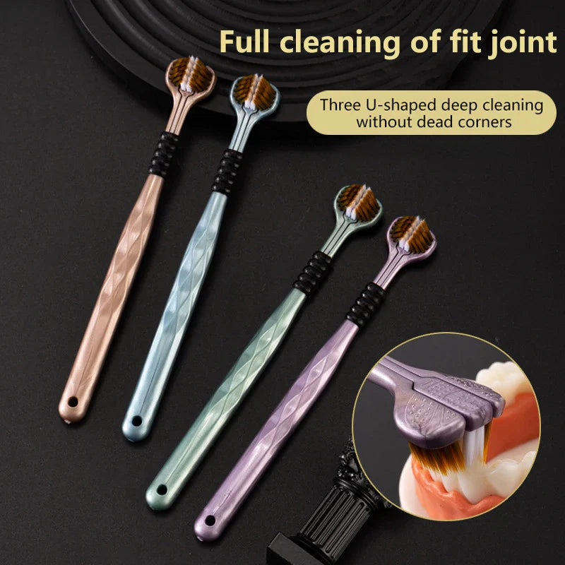 3-Sided Toothbrush (Pack of 2) – U-Shaped Triple Cleaning Brush | Fast & Deep Teeth Cleaning