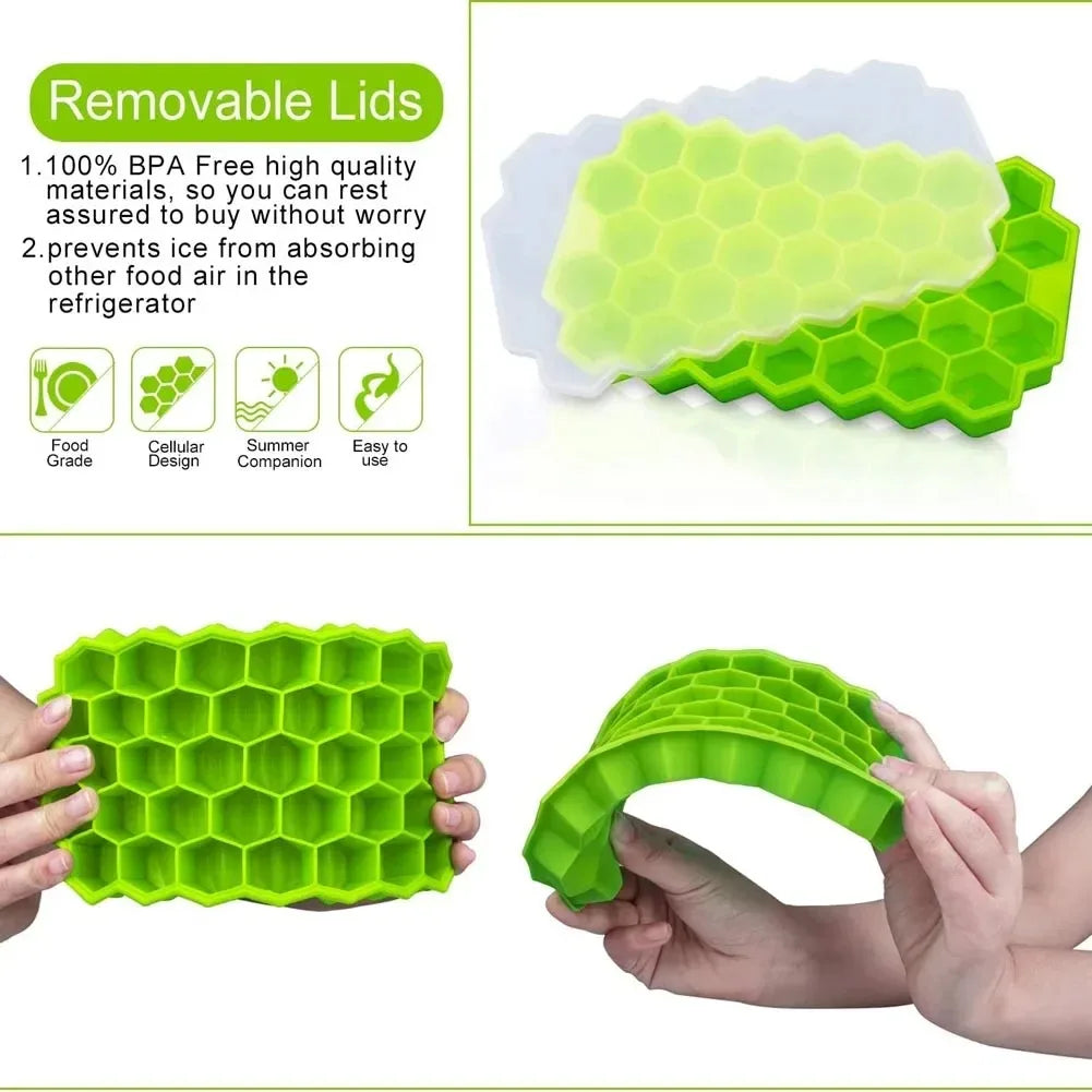 Silicone Ice Cube Tray with LED Effect – Flexible Ice Mold for Drinks | Reusable Ice Cube Maker