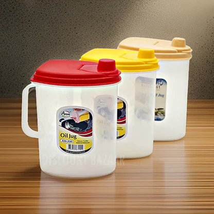 1 Liter Oil Jug Dispenser – Kitchen Oil Storage Bottle with Lid | Leak-Proof Cooking Oil Container