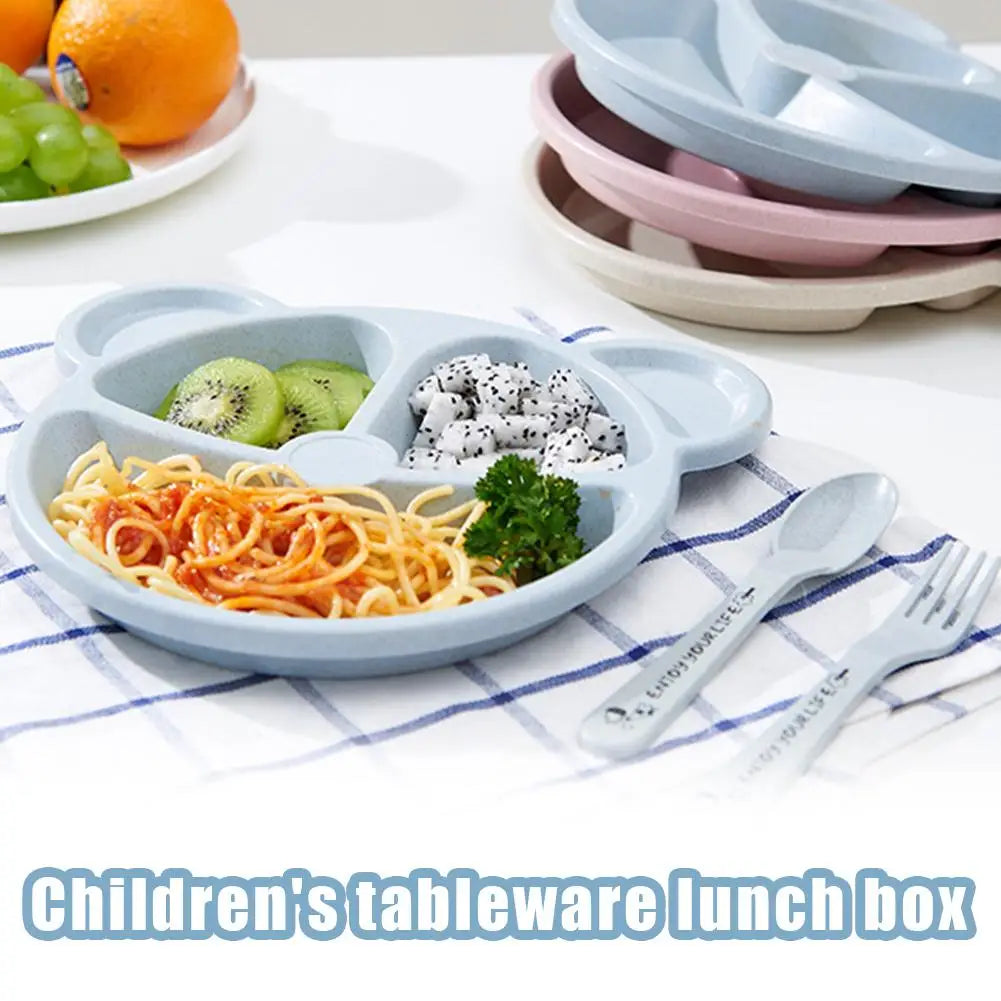 Pack of 3 Panda Shape Kids Plate – 3 Compartment Cartoon Dinner Plate