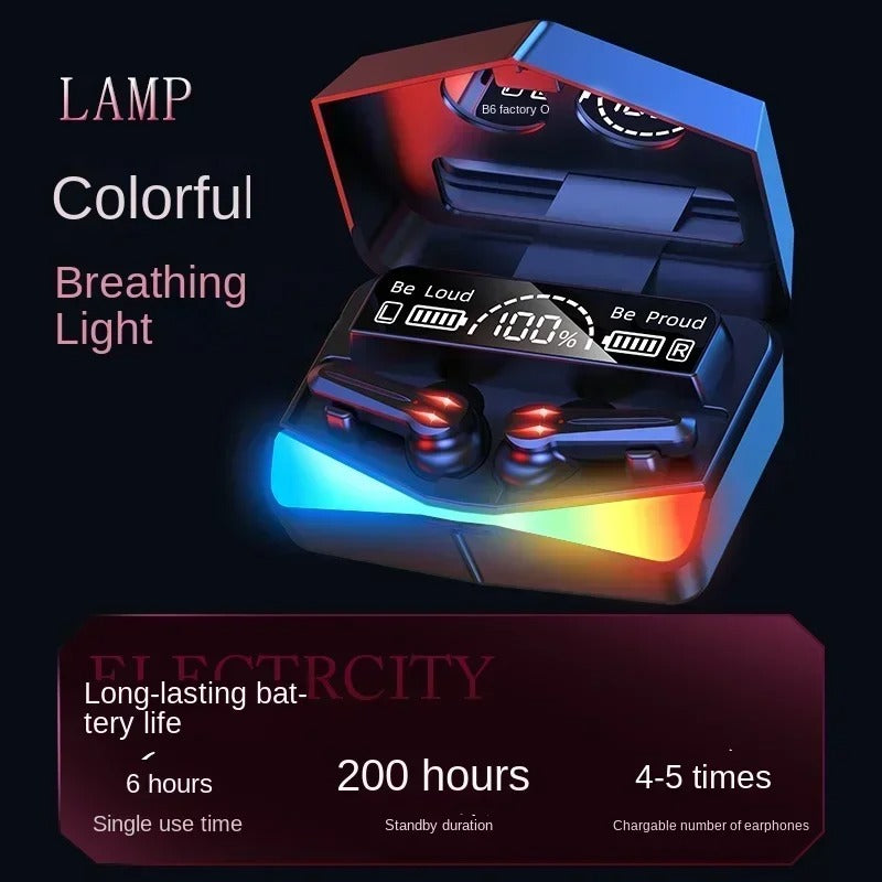 M28 TWS Bluetooth Wireless Gaming Earbuds – RGB LED Display & Low Latency
