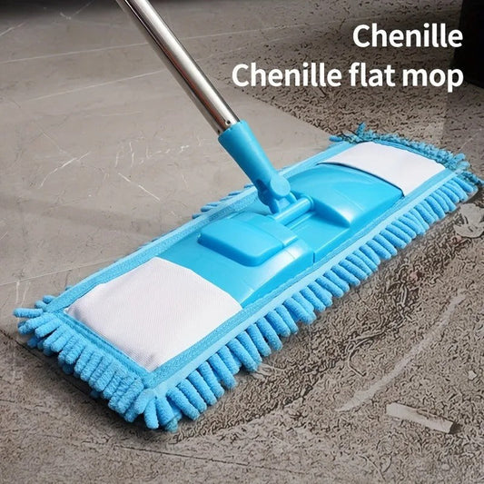 Chenille Flat Mop – 360° Floor Cleaning Mop with Microfiber Head & Adjustable Handle