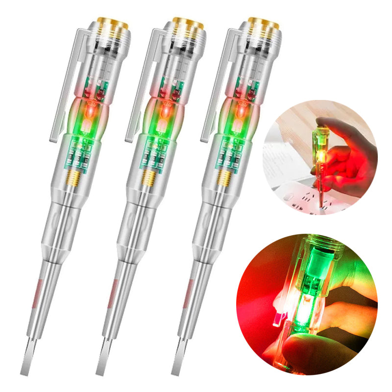 Pack of 2 Digital Electric Tester Pen – Voltage Detector Screwdriver with LED Indicator