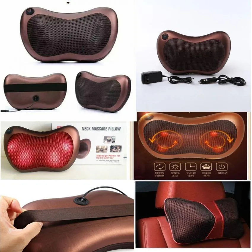 Shiatsu Car Pillow Massager – Electric Neck & Back Massager with Heat | Relaxation Cushion