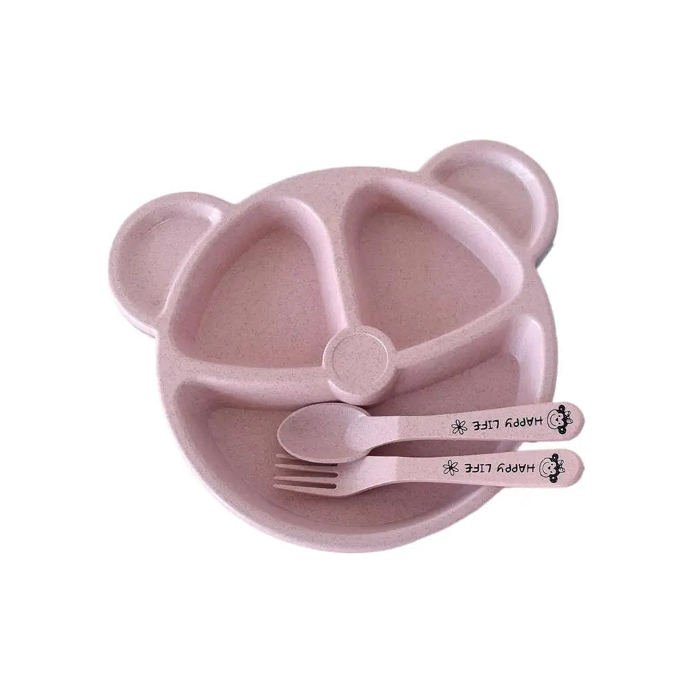 Pack of 3 Panda Shape Kids Plate – 3 Compartment Cartoon Dinner Plate