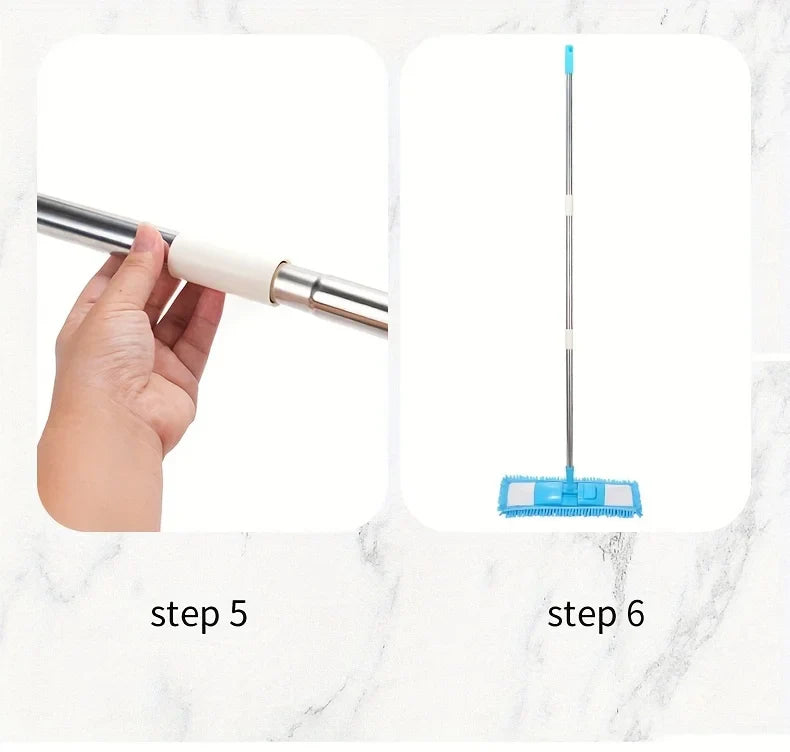 Chenille Flat Mop – 360° Floor Cleaning Mop with Microfiber Head & Adjustable Handle