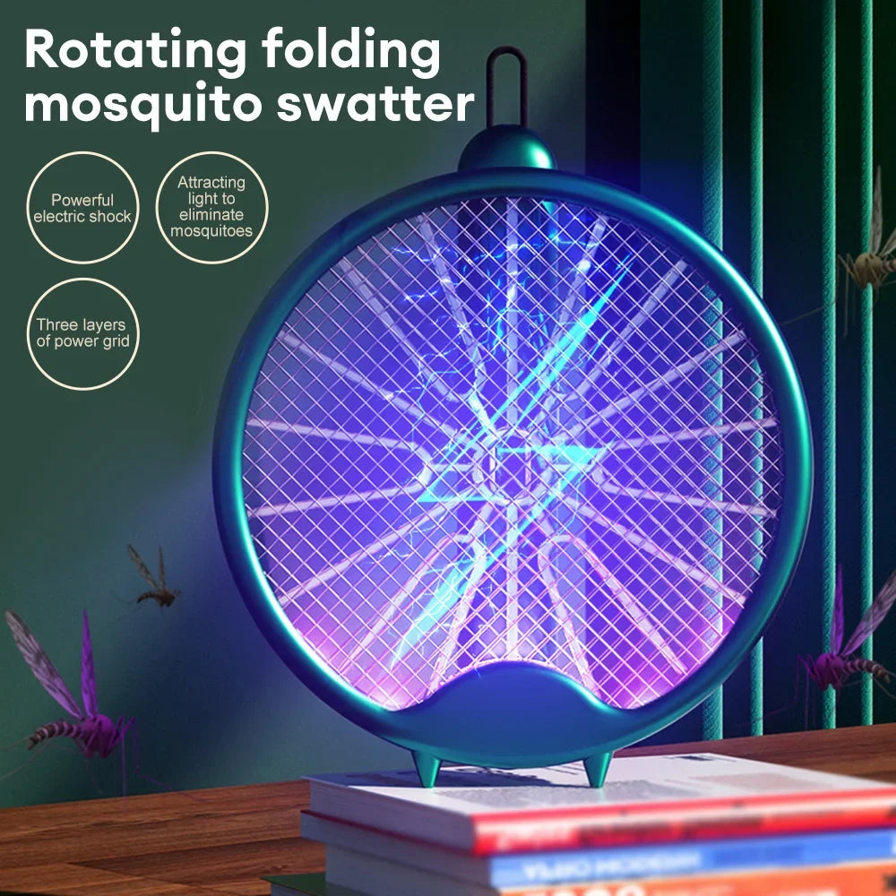 Foldable Mosquito Killer Racket with UV Light – Rechargeable Electric Swatter