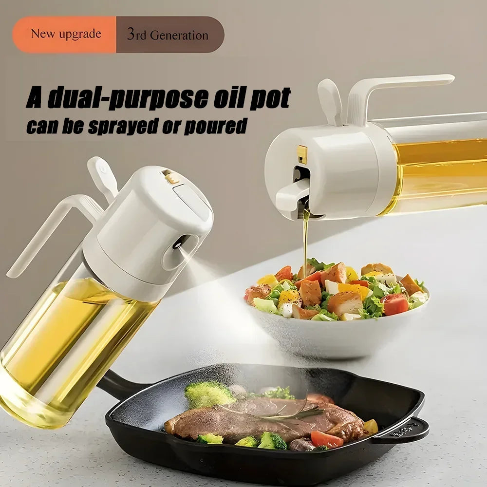 2-in-1 Oil Dispenser Bottle – Spray & Pour Kitchen Oil Sprayer