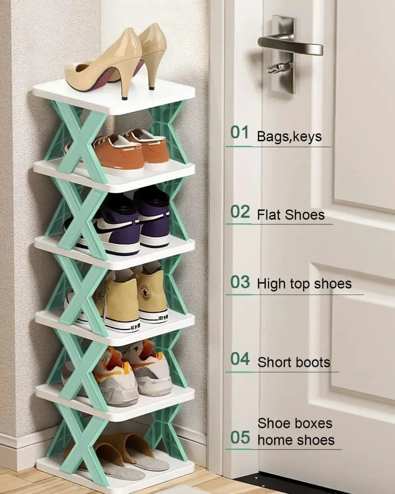5 Layer X Shape Shoe Rack – Stylish Multi-Tier Space Saving Shoe Organizer
